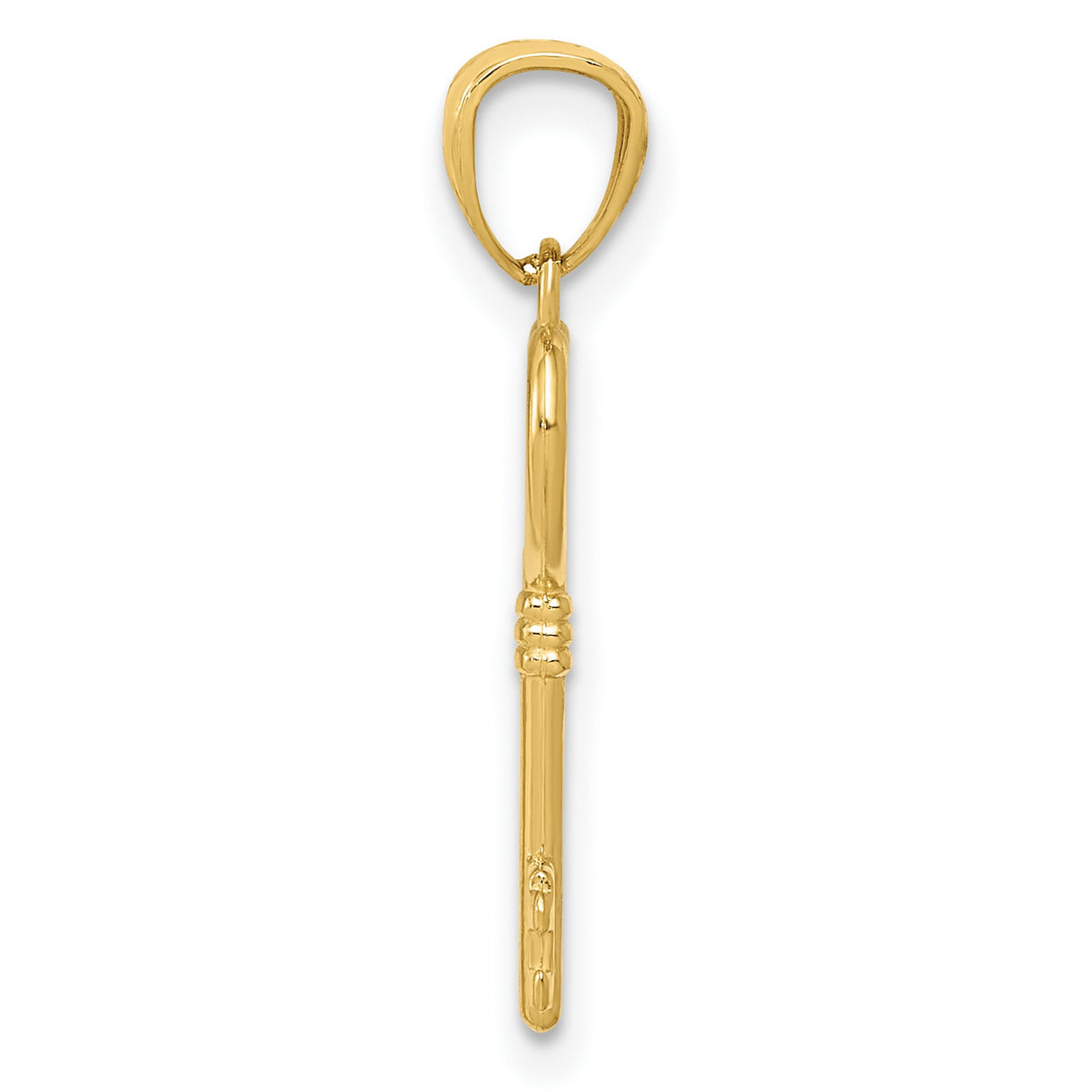 10k Yellow Gold Heart Key Pendant with Openwork Design, Romantic Charm for Women