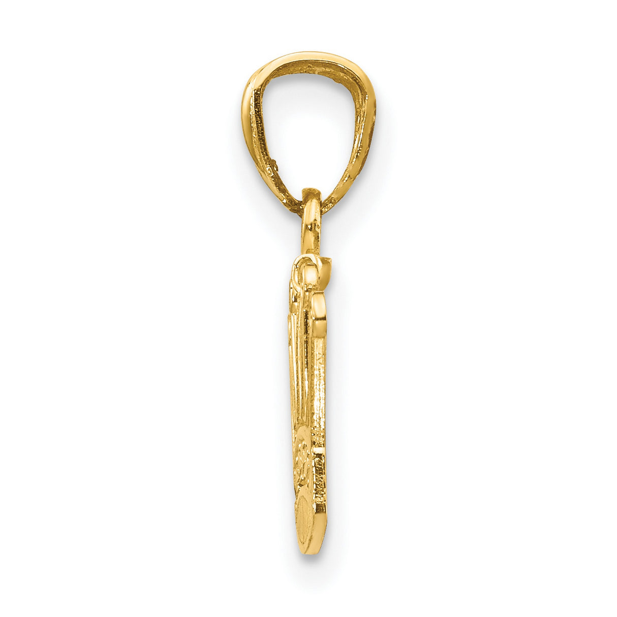 10k Yellow Gold Crown Pendant Charm, Royal Design Symbol of Power and Confidence, Unisex Jewelry