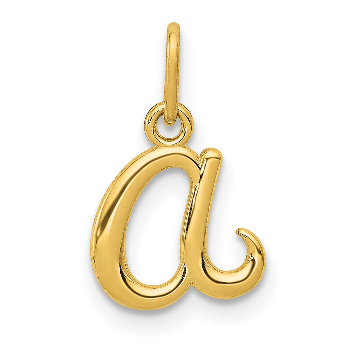 Letter a Initial Charm Pendant in Real 10k Yellow Gold