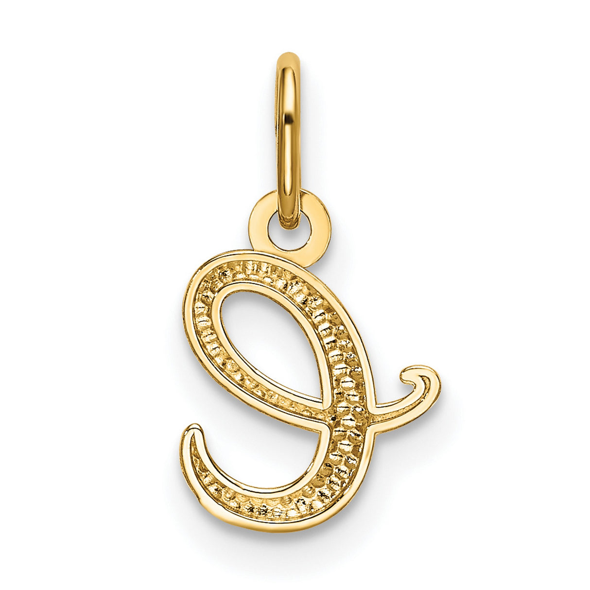 Letter e Initial Charm Pendant in Real 10k Yellow Gold