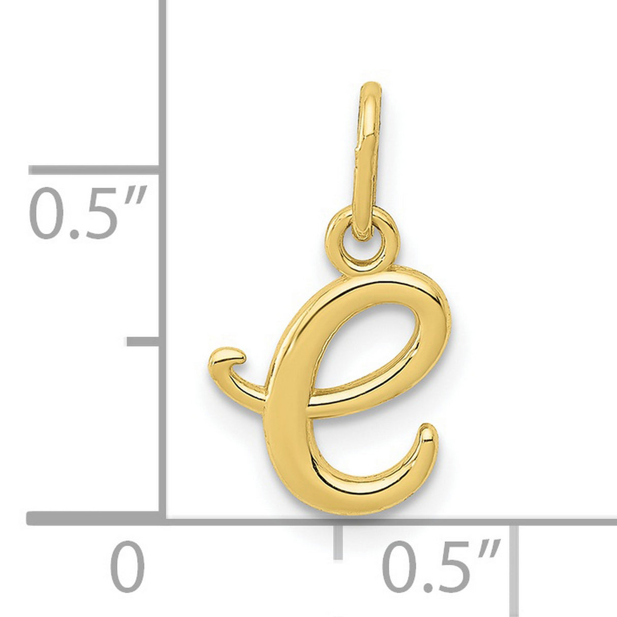 Letter e Initial Charm Pendant in Real 10k Yellow Gold