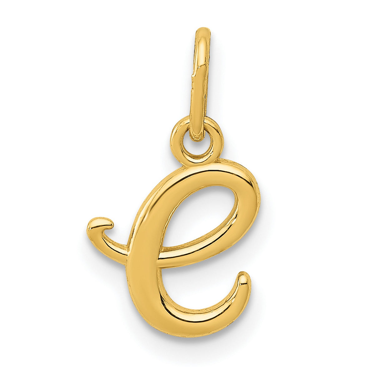 Letter e Initial Charm Pendant in Real 10k Yellow Gold