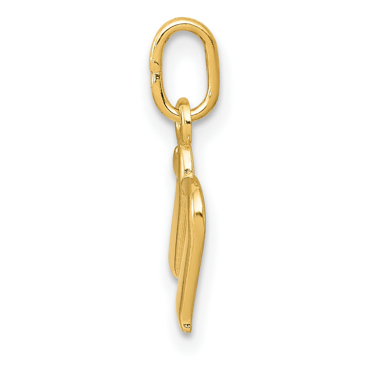 10k Yellow Gold Hebrew Mem Pendant, Jewish Faith Symbol Charm for Women or Unisex Wear