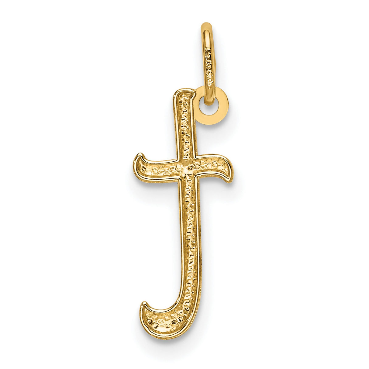 Letter t Initial Charm Pendant in Real 10k Yellow Gold