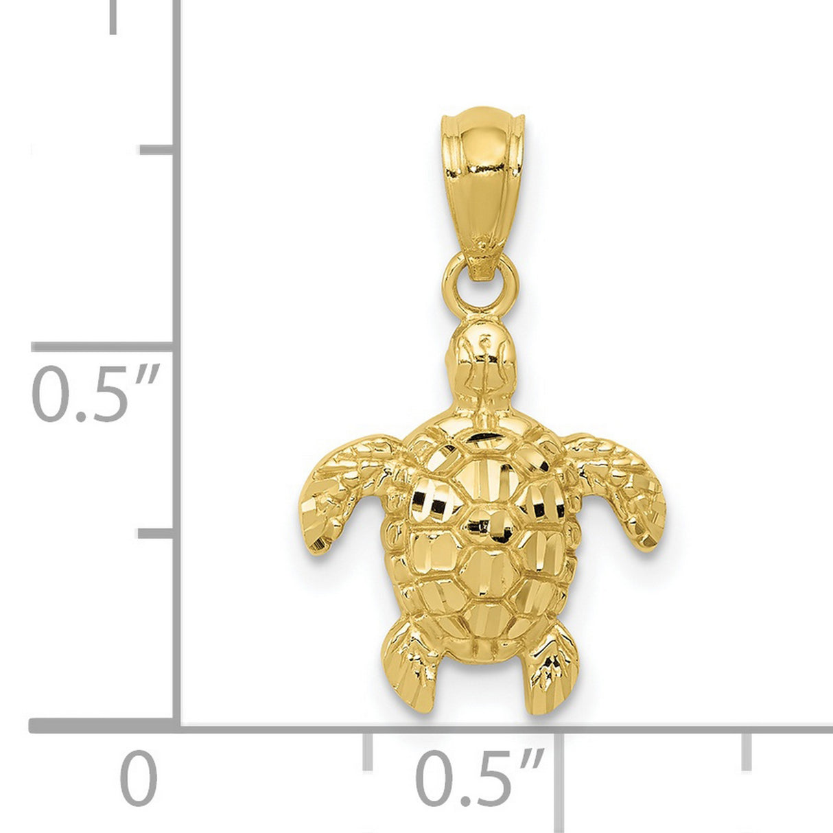 10k Yellow Gold Sea Turtle Pendant, Ocean Animal Totem Charm, Coastal Nature Jewelry