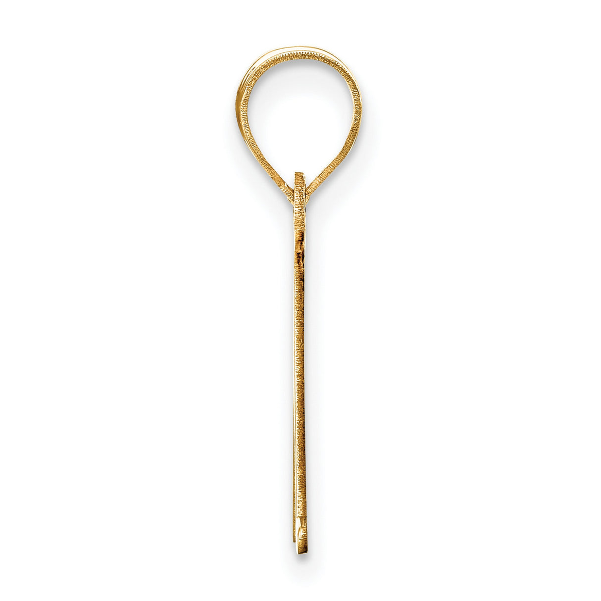 Polished Etched Letter M Initial Charm Pendant in Real 10k Yellow Gold