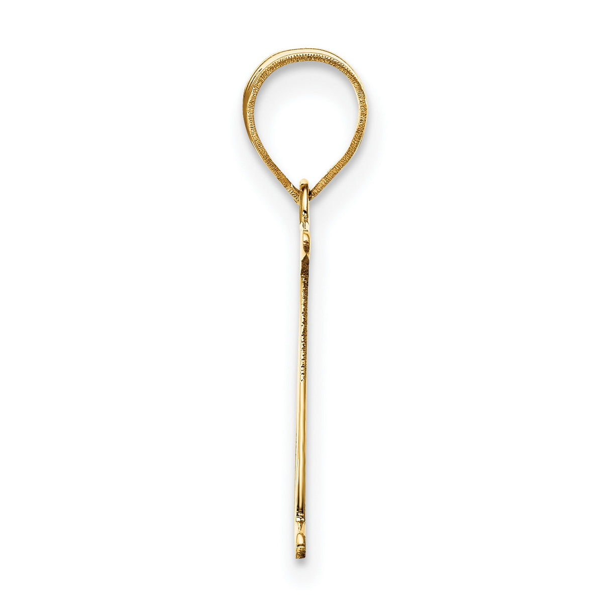 Polished Etched Letter N Initial Charm Pendant in Real 10k Yellow Gold