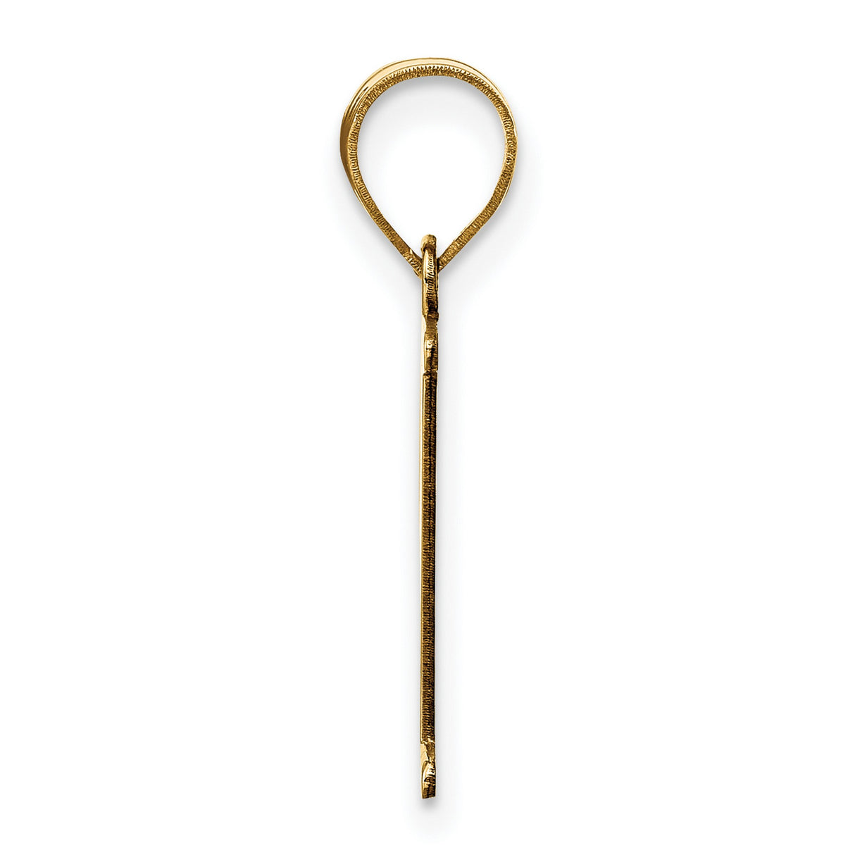 Polished Etched Letter P Initial Charm Pendant in Real 10k Yellow Gold