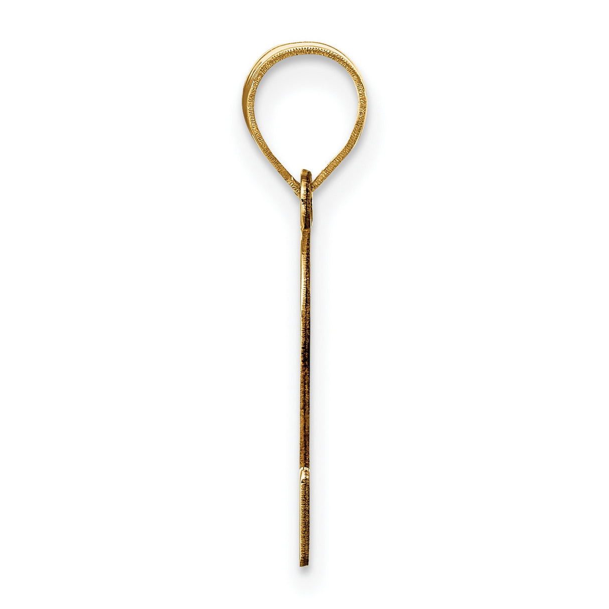 Polished Etched Letter S Initial Charm Pendant in Real 10k Yellow Gold