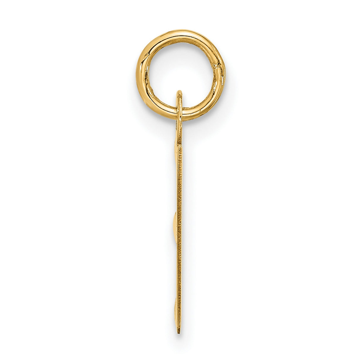 10k Yellow Gold Pendant, Block Letter E Initial Charm with Simple Bail