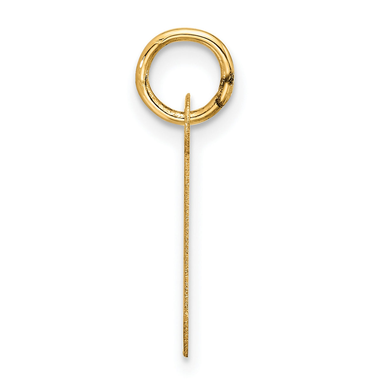 10k Yellow Gold Initial J Pendant Charm, Polished Block Letter Design, Unisex Jewelry