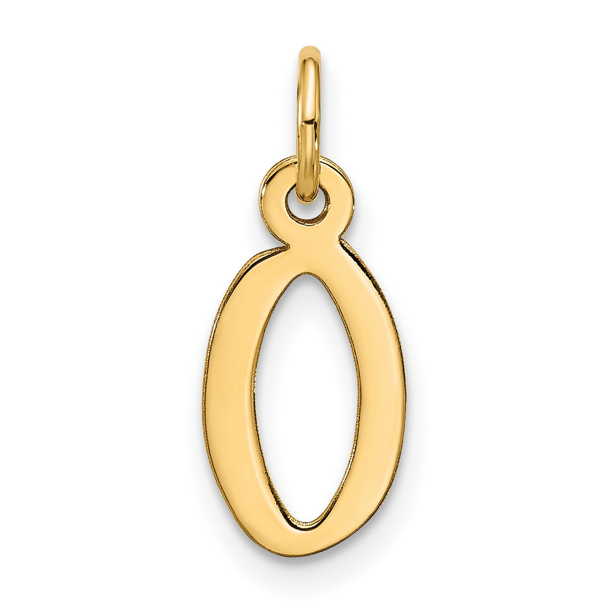 10k Yellow Gold Ichthys Fish Pendant, Classic Open Christian Symbol, Minimalist Religious Jewelry