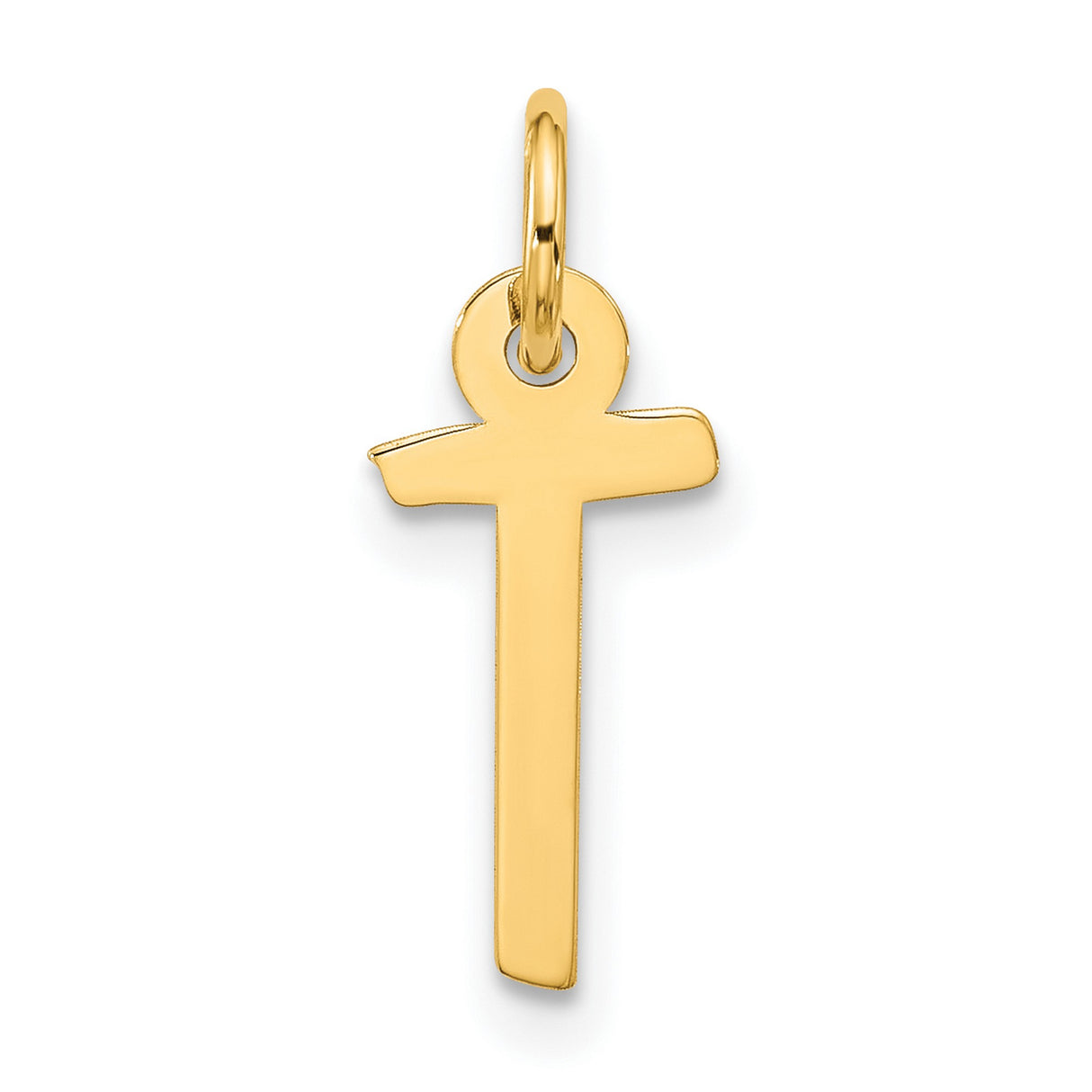 10k Yellow Gold Ankh Cross Pendant, Polished Egyptian Symbol of Eternal Life, Unisex Religious Jewelry