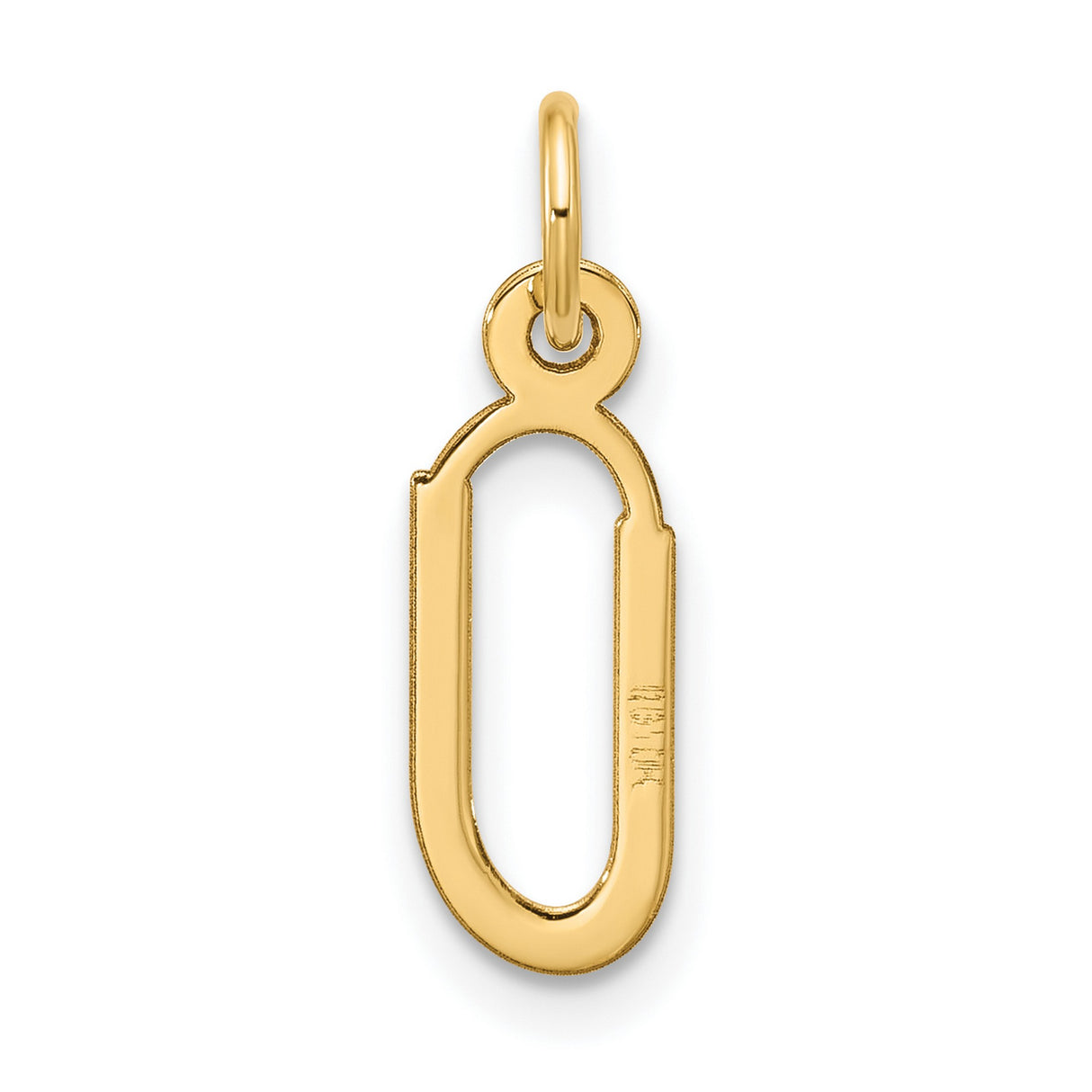 10k Yellow Gold Letter I Pendant, Lowercase Initial Charm, Minimalist Monogram Jewelry