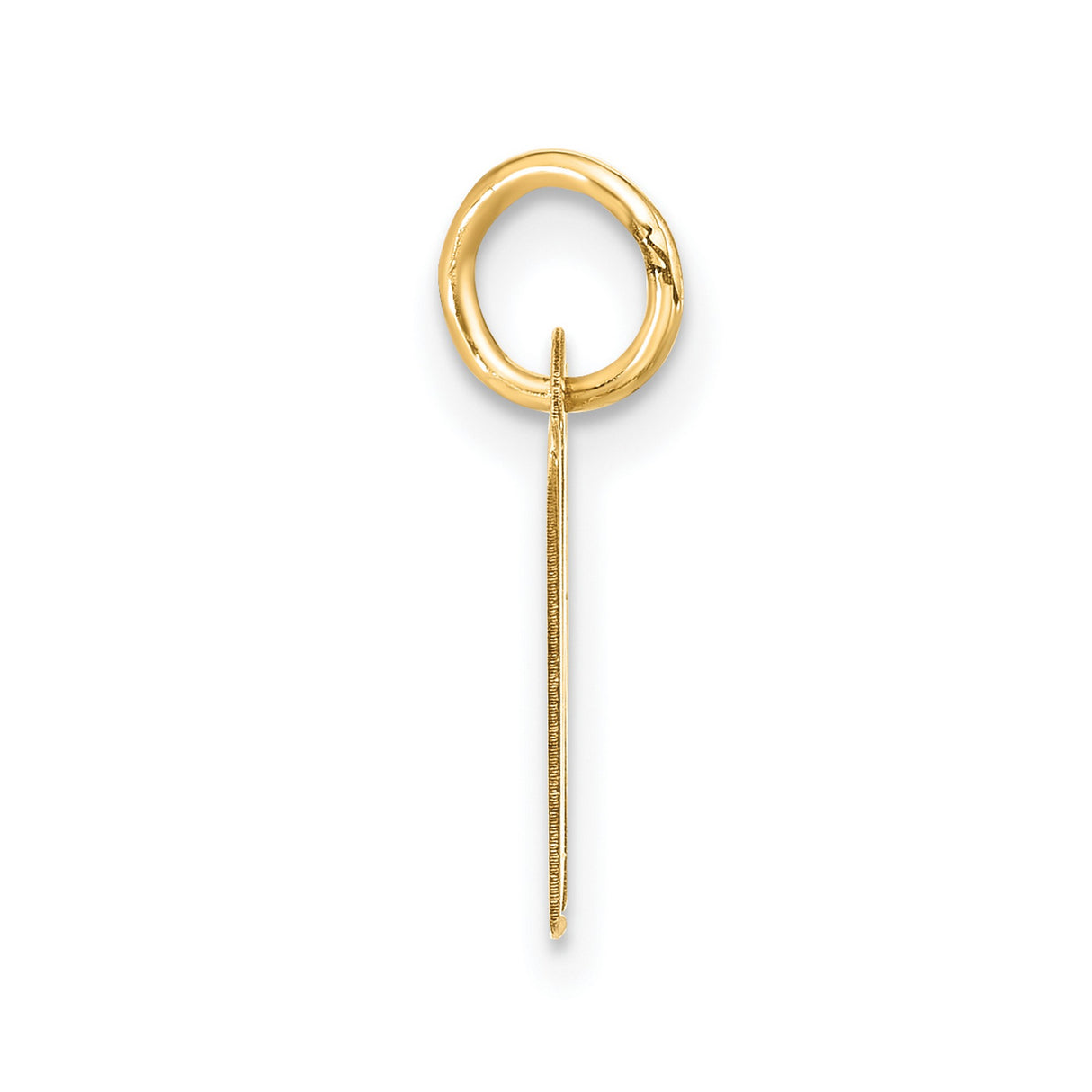 10k Yellow Gold Letter W Pendant, Polished Block Initial Charm, Minimalist Monogram Design