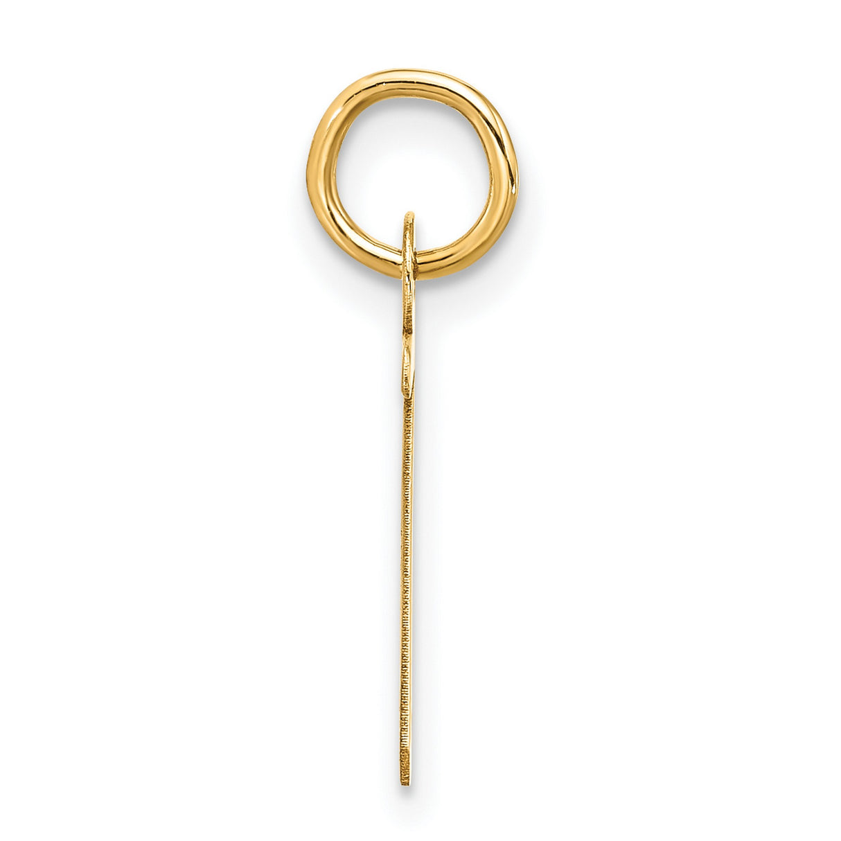 Large Slanted Block Initial Z Charm Pendant in Real 10k Yellow Gold