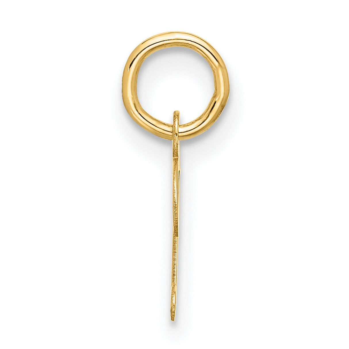 10k Yellow Gold Script D Pendant, Polished Cursive Letter Charm for Women