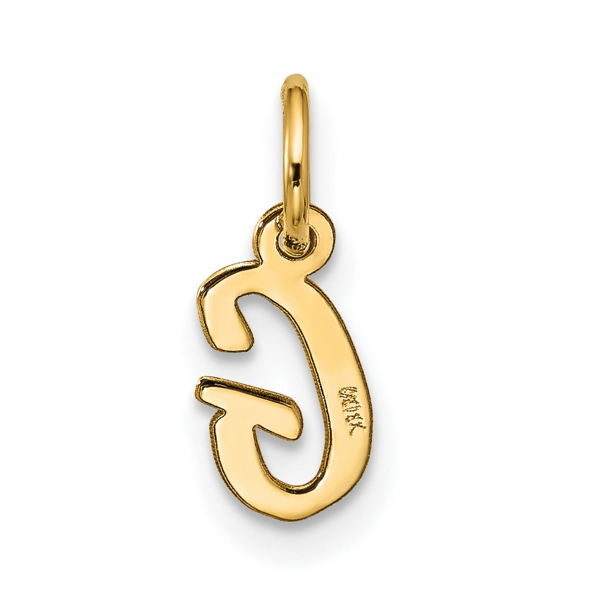 10k Yellow Gold Initial G Pendant, Script Letter Charm, Monogram Jewelry for Women