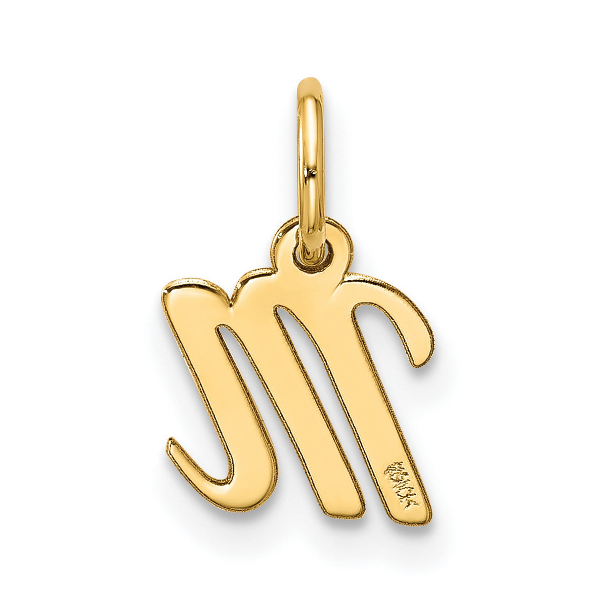 10k Yellow Gold Scorpio Zodiac Pendant, M Shaped Astrology Charm for October or November Birthdays