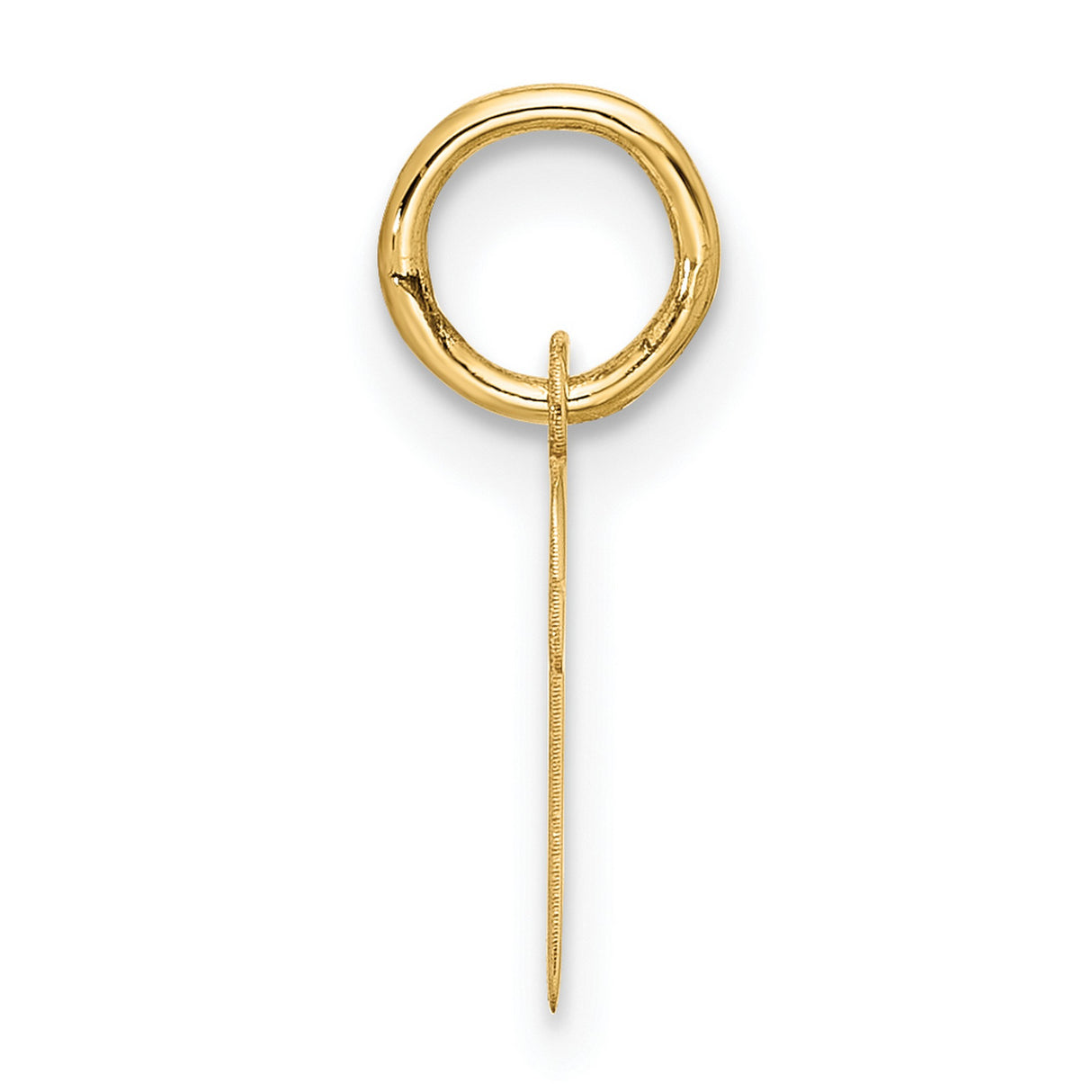 10k Yellow Gold Pendant, Lowercase Script Letter P, Polished Initial Charm for Women