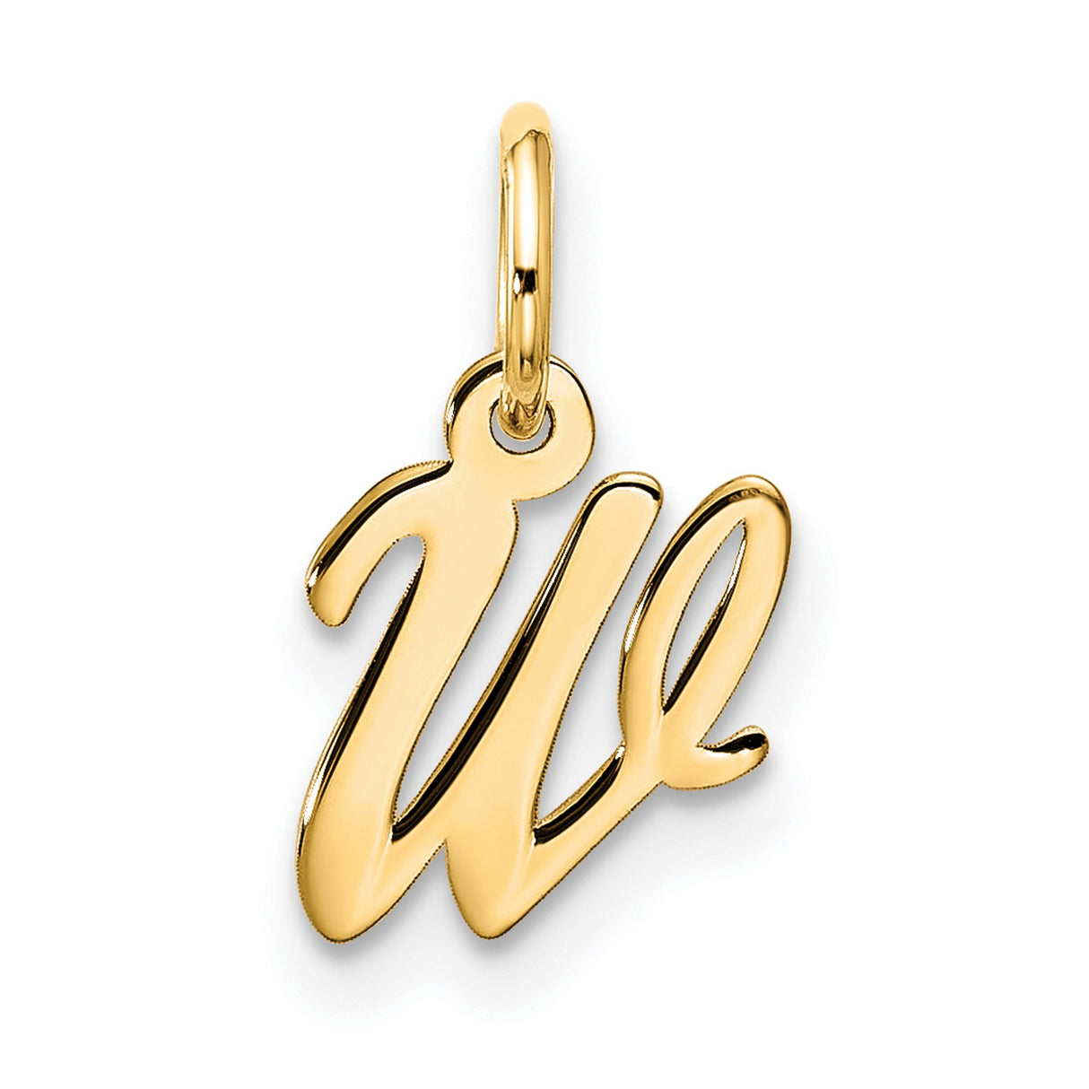 10k Yellow Gold Script Pendant, Cursive Unity Charm, Minimalist Jewelry for Women or Unisex Wear