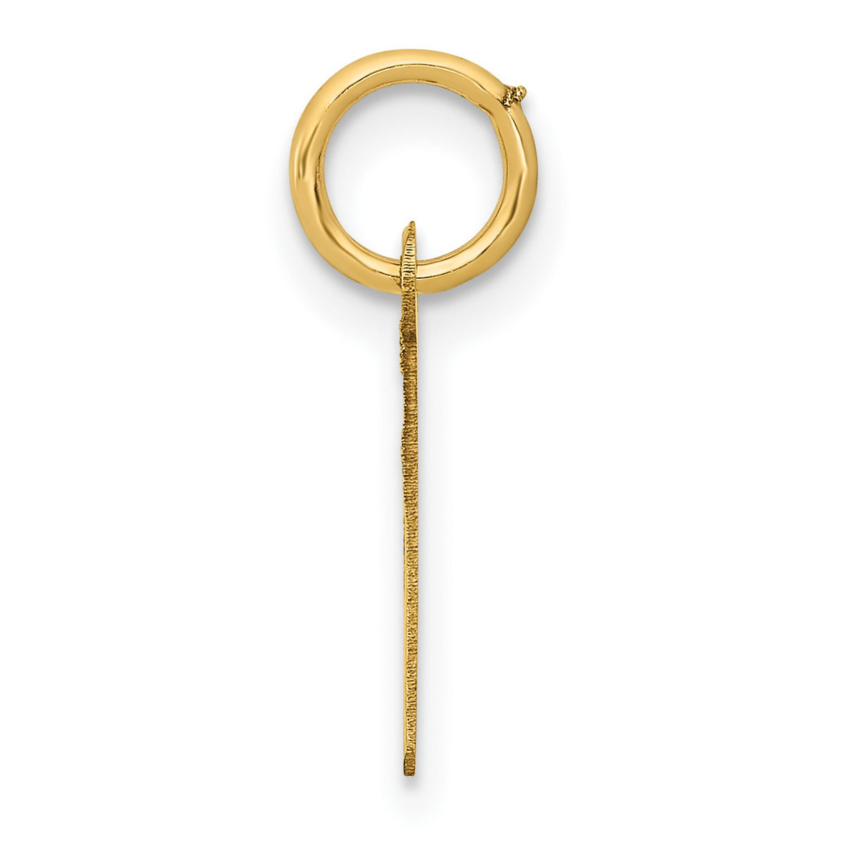 10k Yellow Gold Initial Pendant Charm, Block Letter L, Polished Alphabet Jewelry for Women