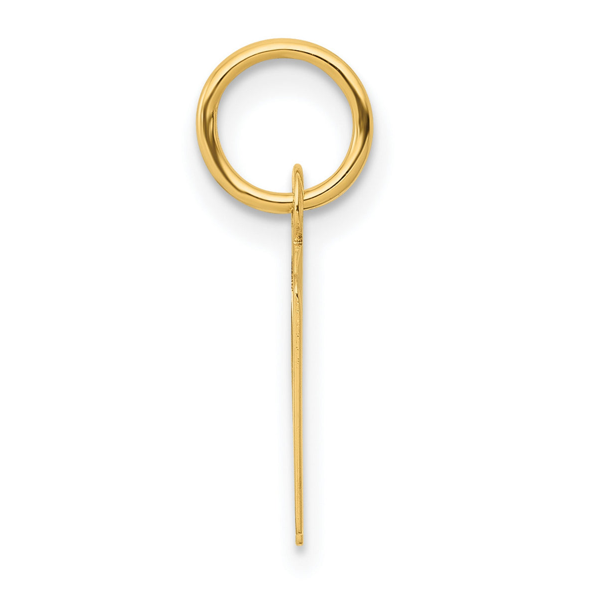 10k Yellow Gold N Pendant, Cutout Initial Charm with Polished Finish, Modern Block Letter Design