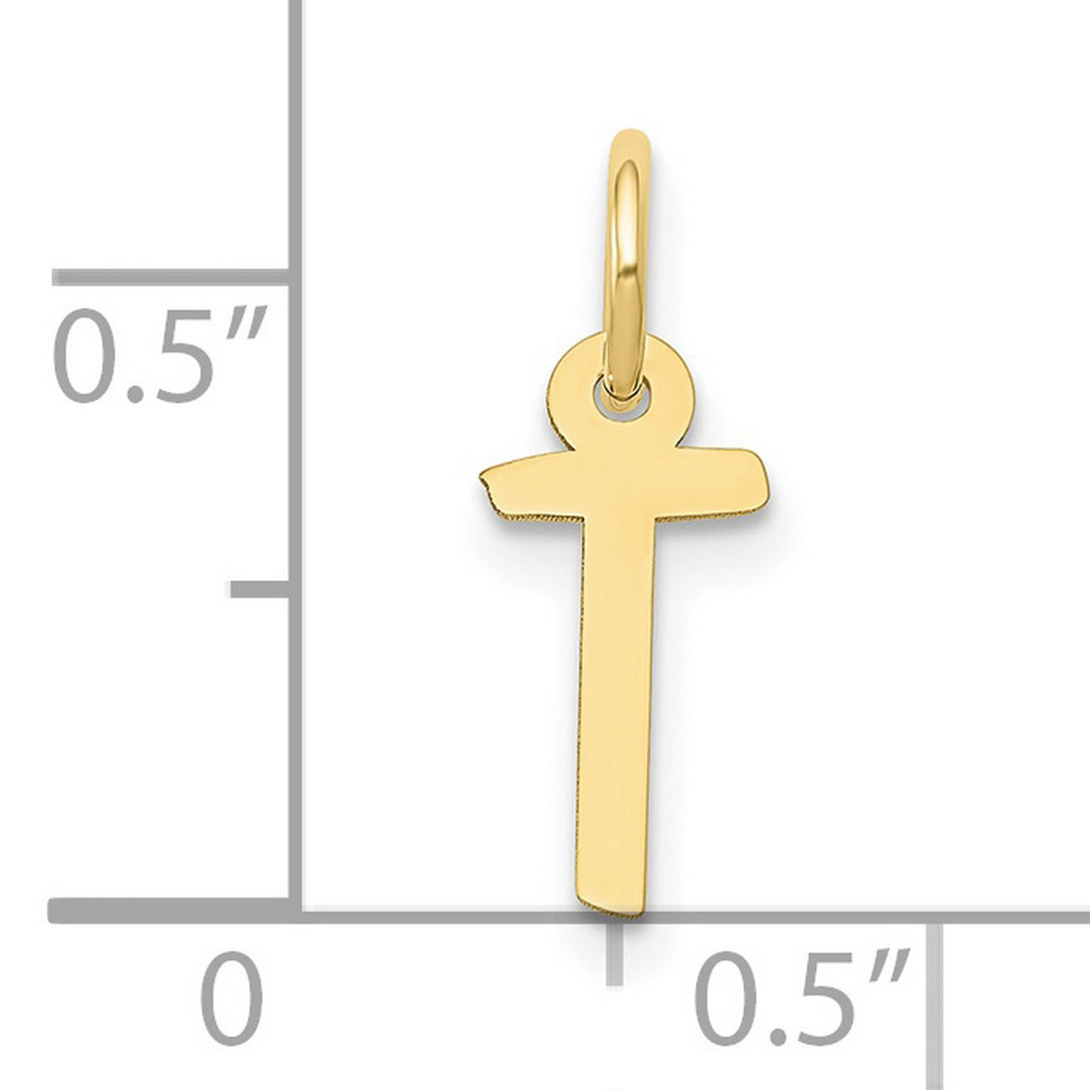 10k Yellow Gold Cross Pendant, Minimalist Polished Religious Charm for Men and Women