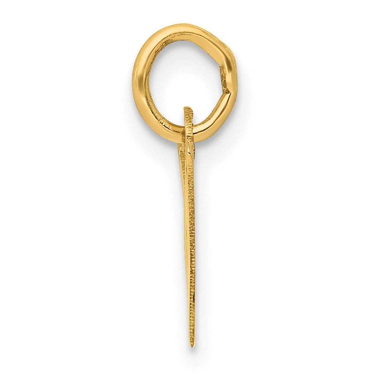 10k Yellow Gold Letter W Pendant, Block Monogram Initial Charm for Women or Unisex