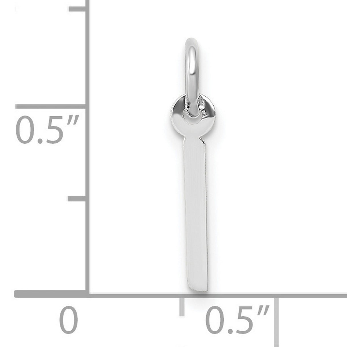 10k White Gold Bar Pendant, Minimalist Vertical Unengraved Design for Women