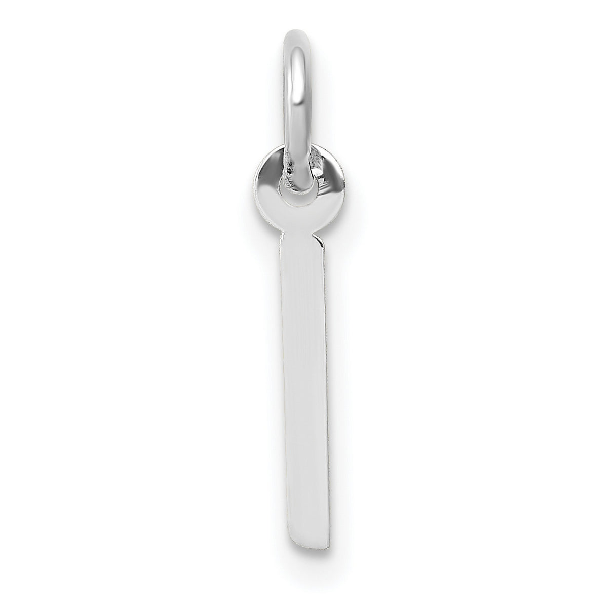 10k White Gold Bar Pendant, Minimalist Vertical Unengraved Design for Women