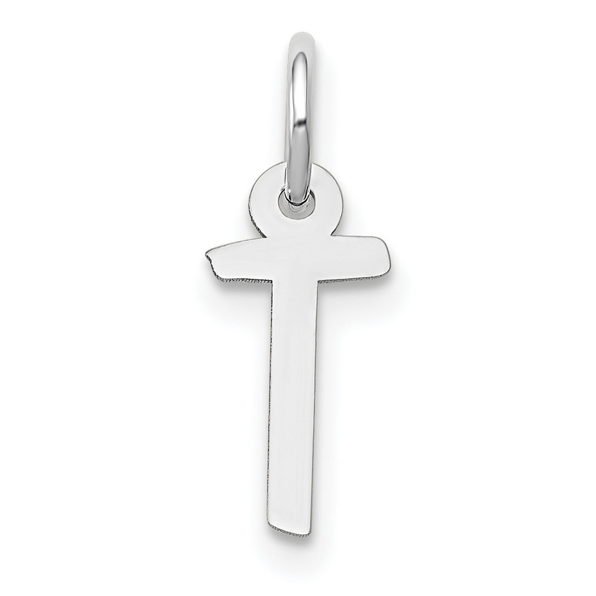 10k White Gold Cross Pendant, Minimalist Christian Design for Men and Women