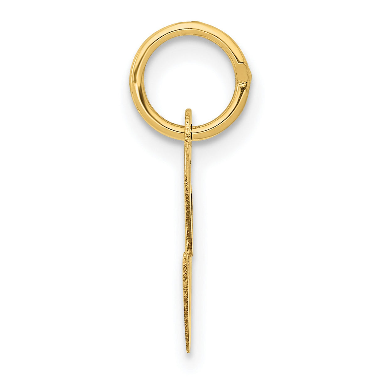 10k Yellow Gold Initial C Pendant, Script Letter Charm for Women, Polished Monogram Jewelry