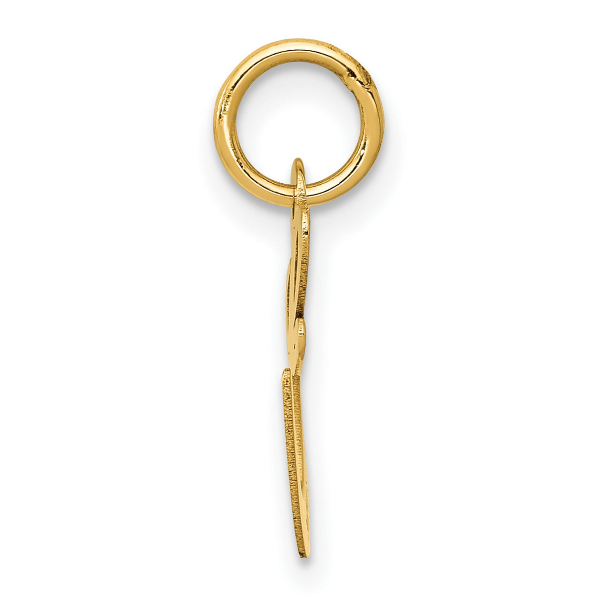 Small Fancy Script Initial E Charm Pendant in Real 10k Yellow Gold