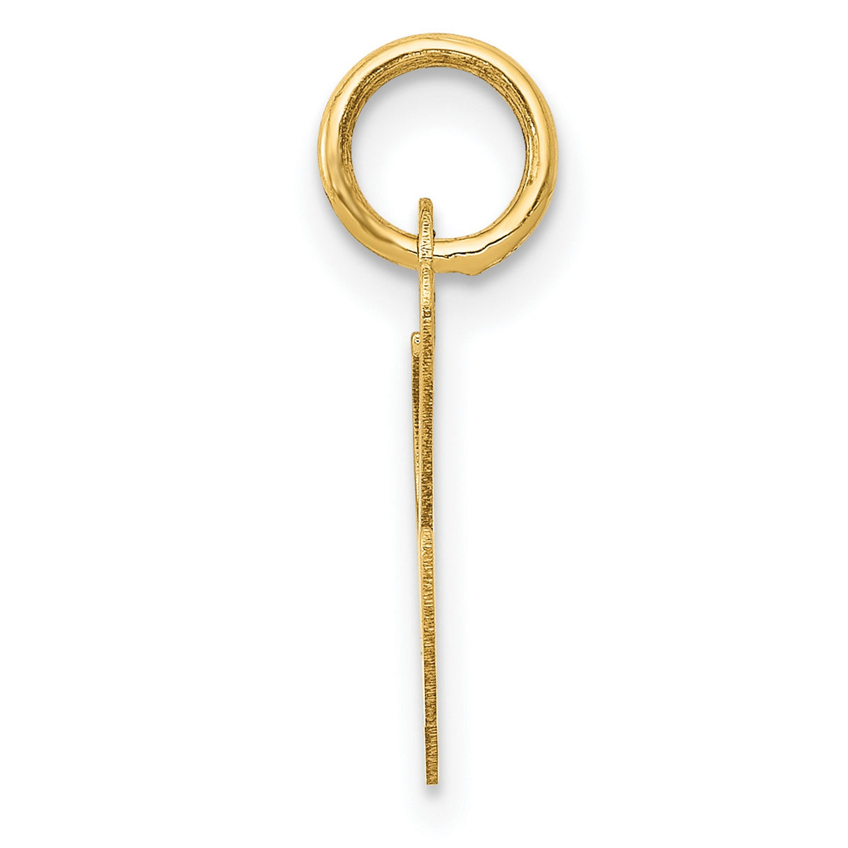 10k Yellow Gold Script Initial L Pendant, Cursive Letter Charm with Polished Finish