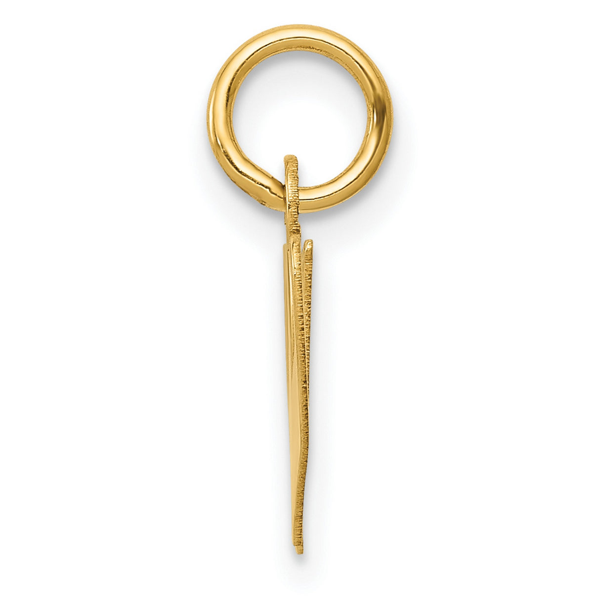 10k Yellow Gold Script Initial W Pendant, Polished Cursive Letter Charm for Women