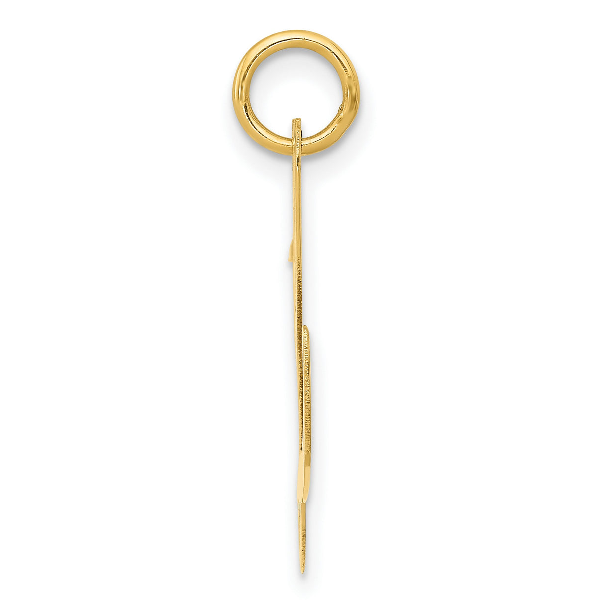 10k Yellow Gold Letter L Pendant, Script Initial Charm with Polished Finish for Women