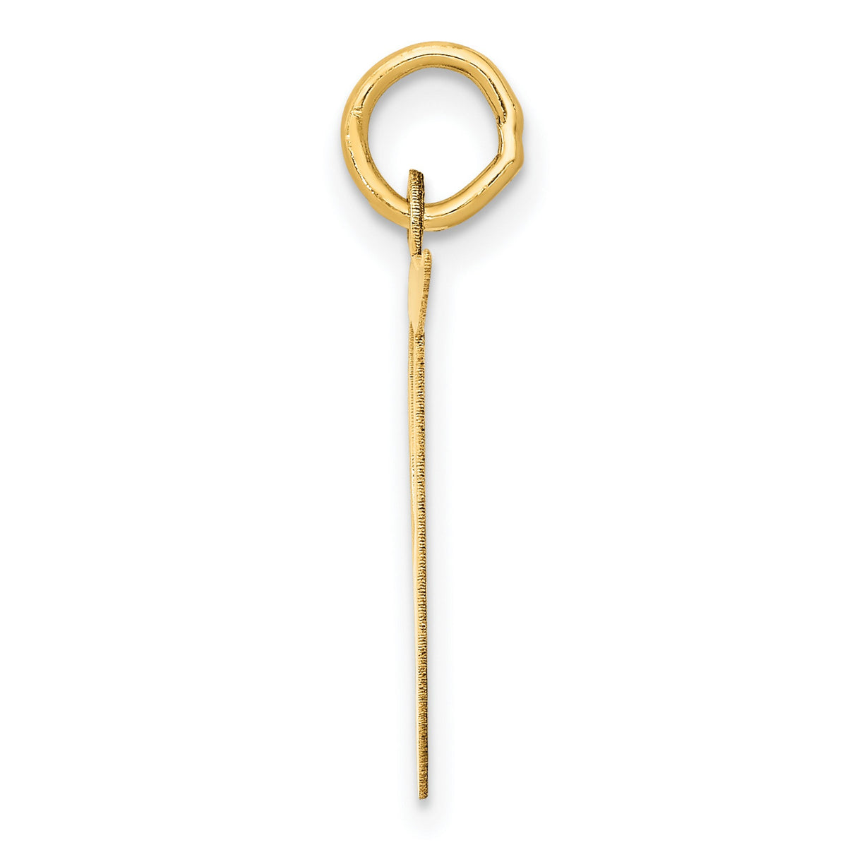 10k Yellow Gold Script Letter J Pendant, Polished Initial Charm for Women