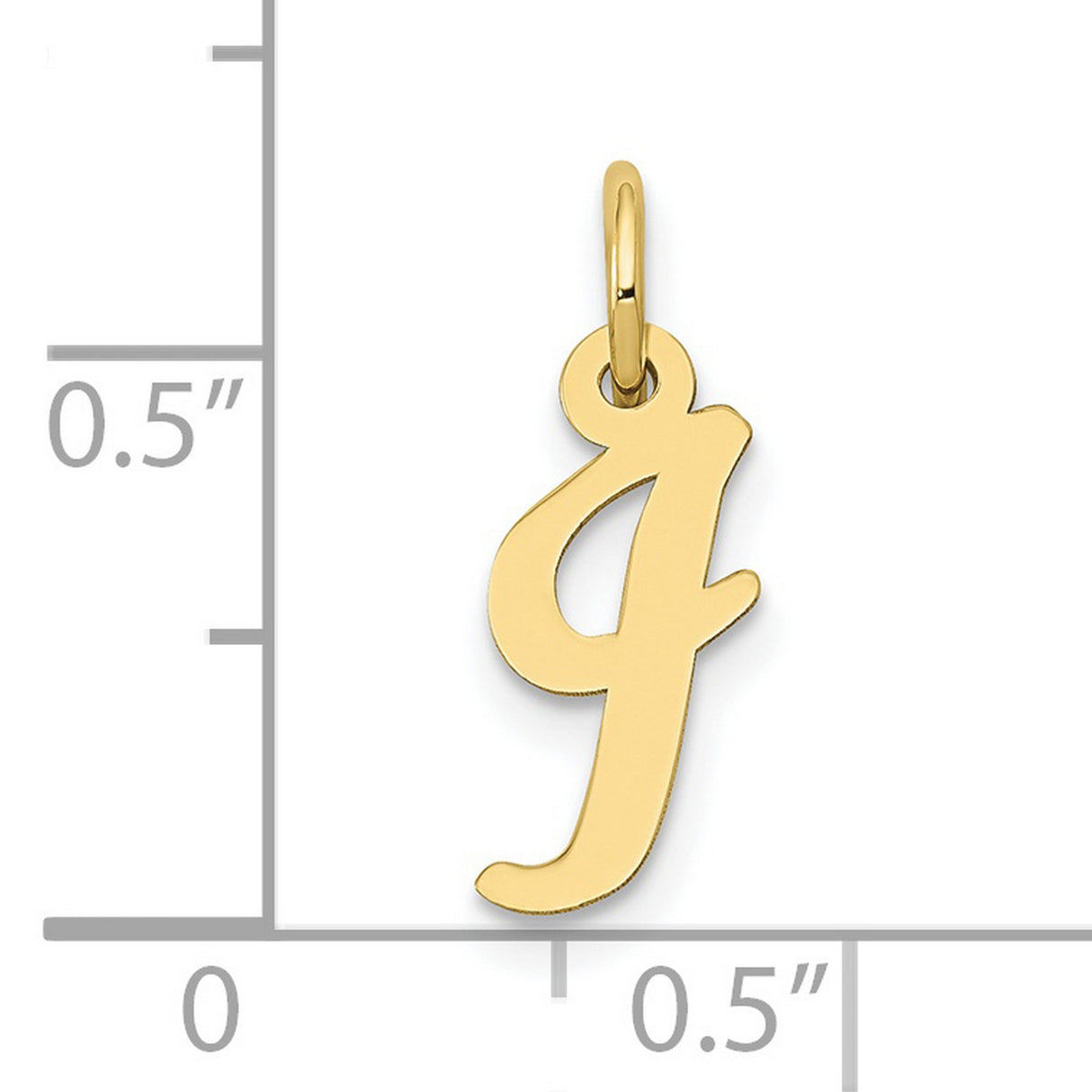 10k Yellow Gold Letter J Pendant Charm, Script Initial Monogram Jewelry for Women