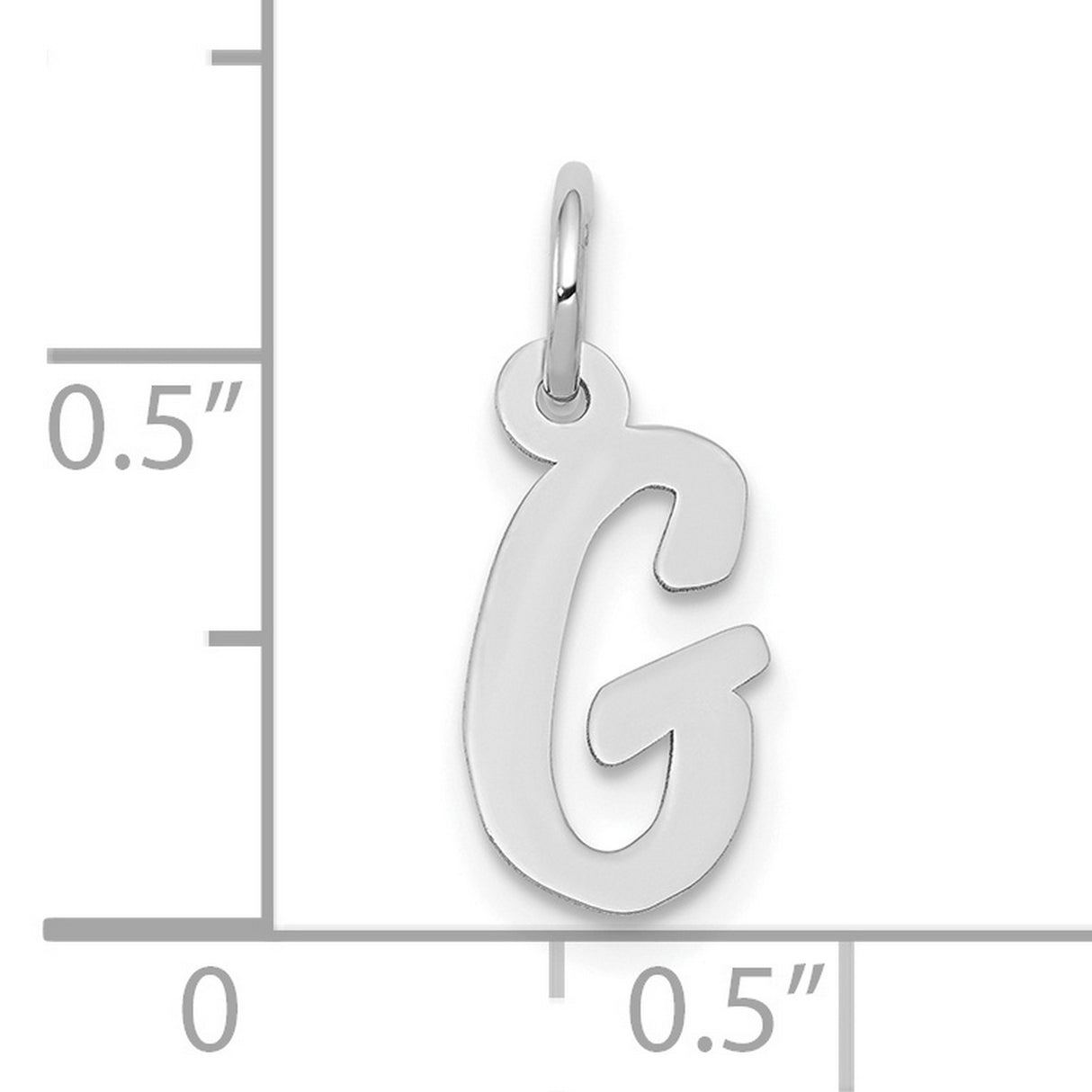 10k White Gold Initial G Pendant, Script Letter Charm, Dainty Monogram Jewelry for Women or Unisex