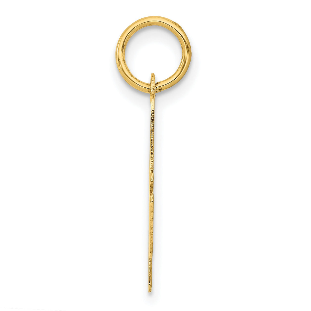 10k Yellow Gold Script Letter A Pendant Charm, Polished Cursive Initial Jewelry