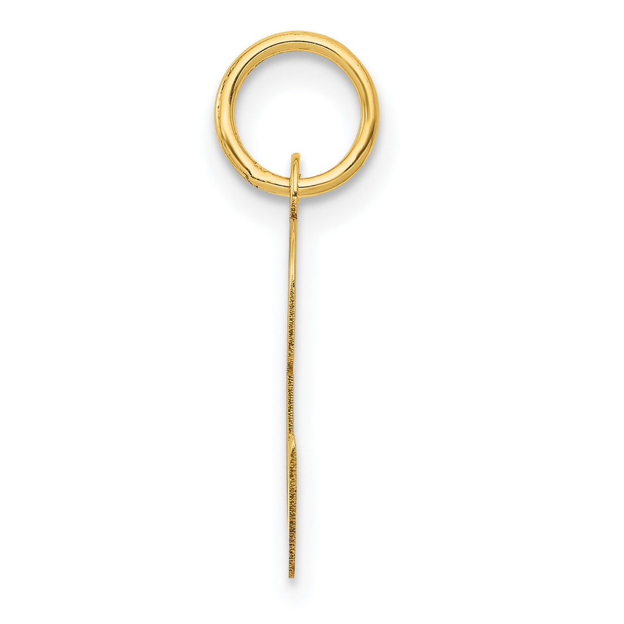 10k Yellow Gold Script Letter C Pendant, Polished Cursive Initial Charm for Women