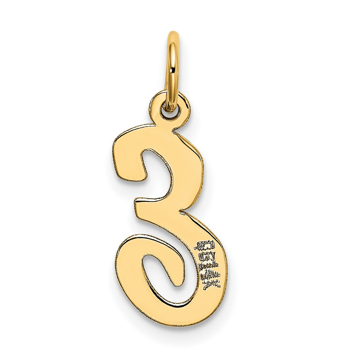 10k Yellow Gold Script Letter E Pendant, Cursive Initial Charm for Women