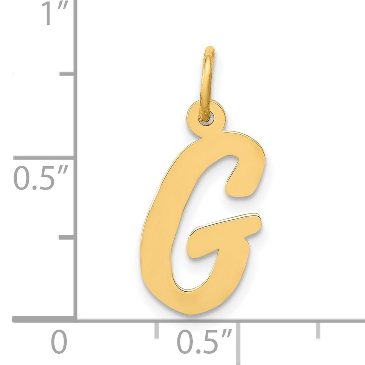 10k Yellow Gold Pendant, Script Letter G Initial Charm, Minimal Monogram Design