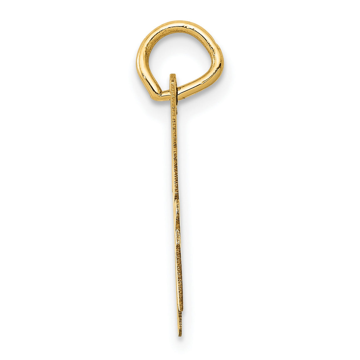 10k Yellow Gold Script Initial H Pendant, Polished Cursive Letter Charm for Women