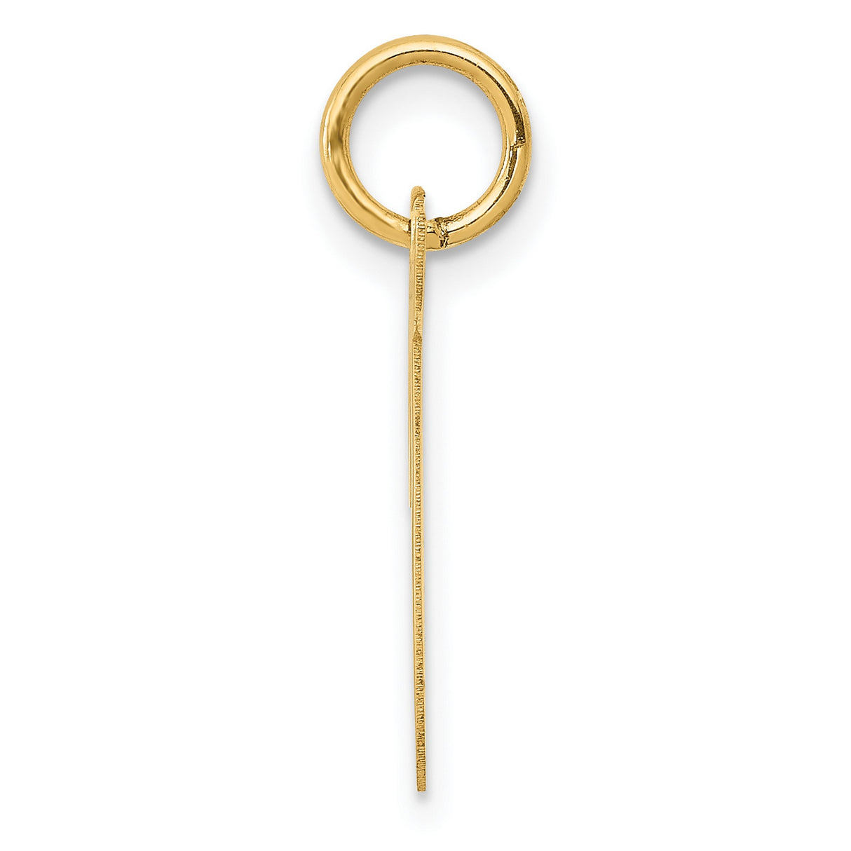 10k Yellow Gold Initial J Pendant, Polished Script Letter Charm for Women