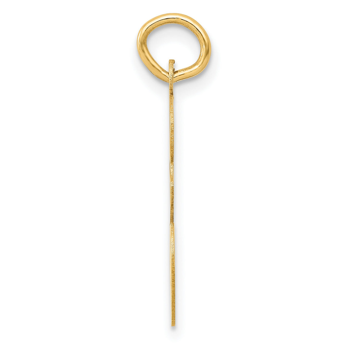 10k Yellow Gold Script Initial E Pendant, Polished Cursive Letter Charm for Women