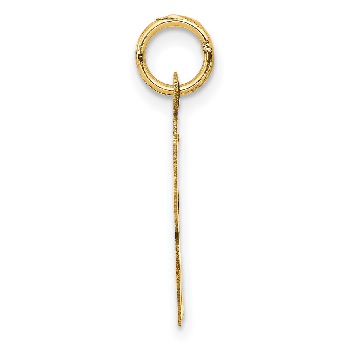 10k Yellow Gold Initial K Pendant Charm, Script Letter Design, Polished Finish