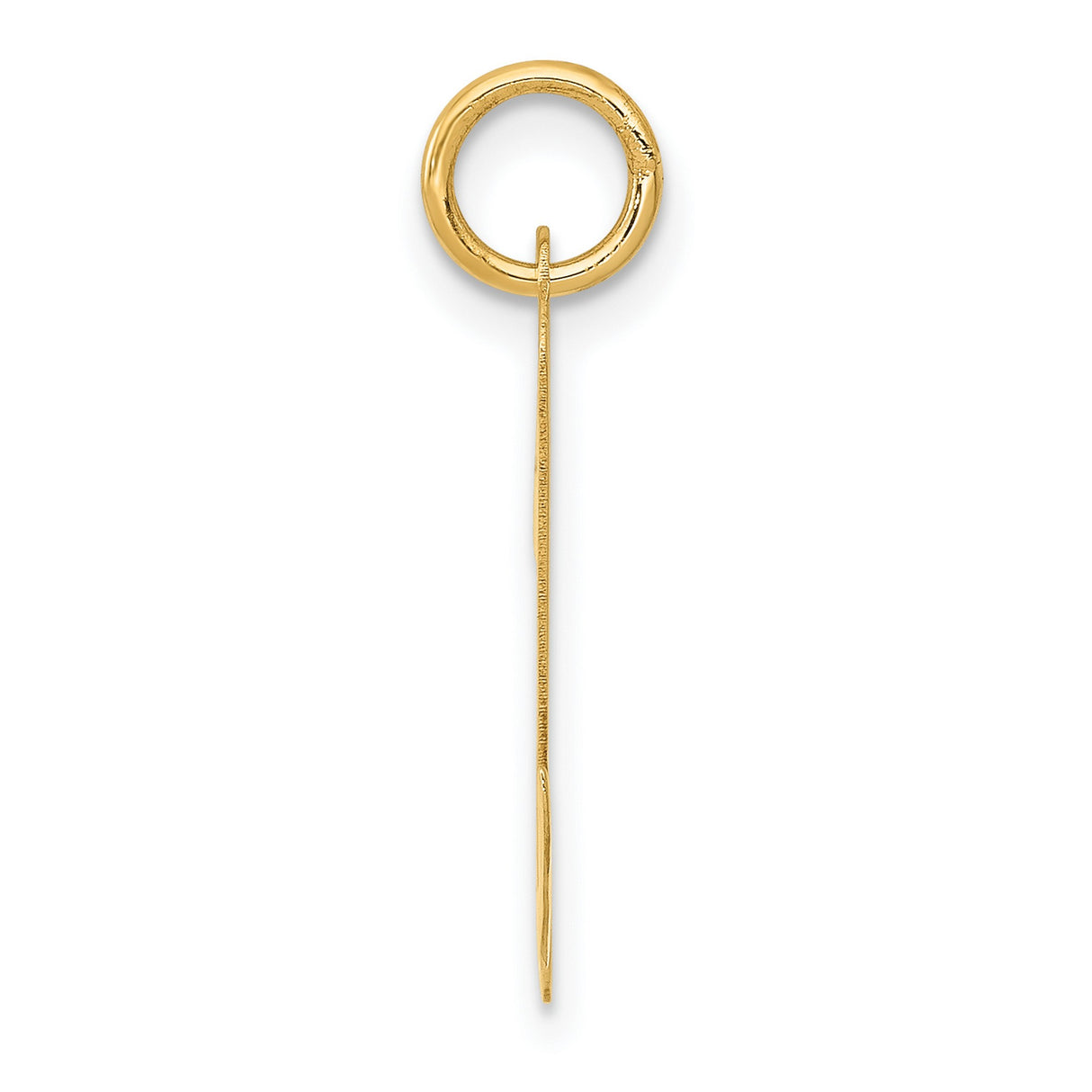 10k Yellow Gold Script Letter N Pendant Charm, Lowercase Initial, Minimalist Monogram Jewelry