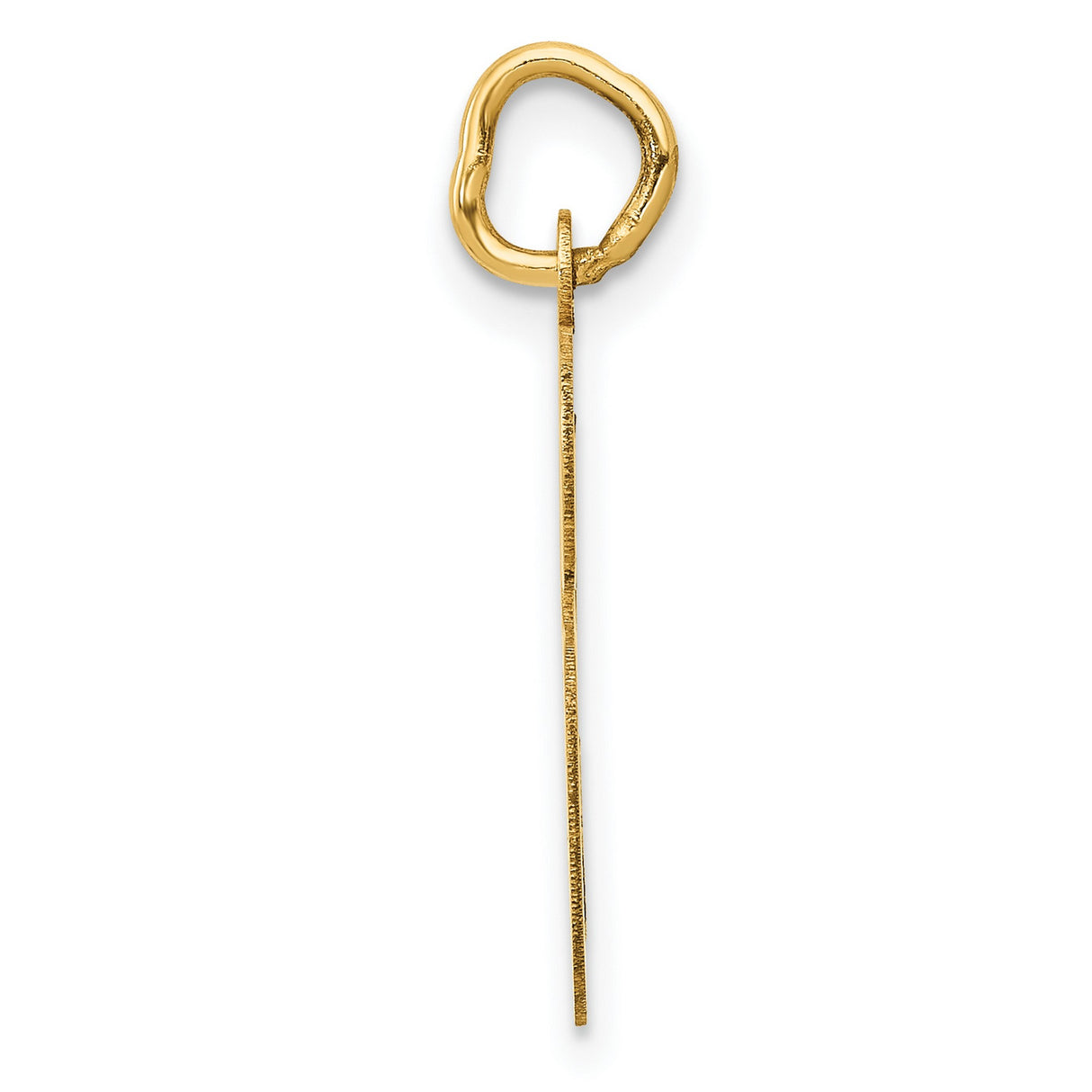 10k Yellow Gold Script Letter S Pendant Charm, Polished Monogram Jewelry